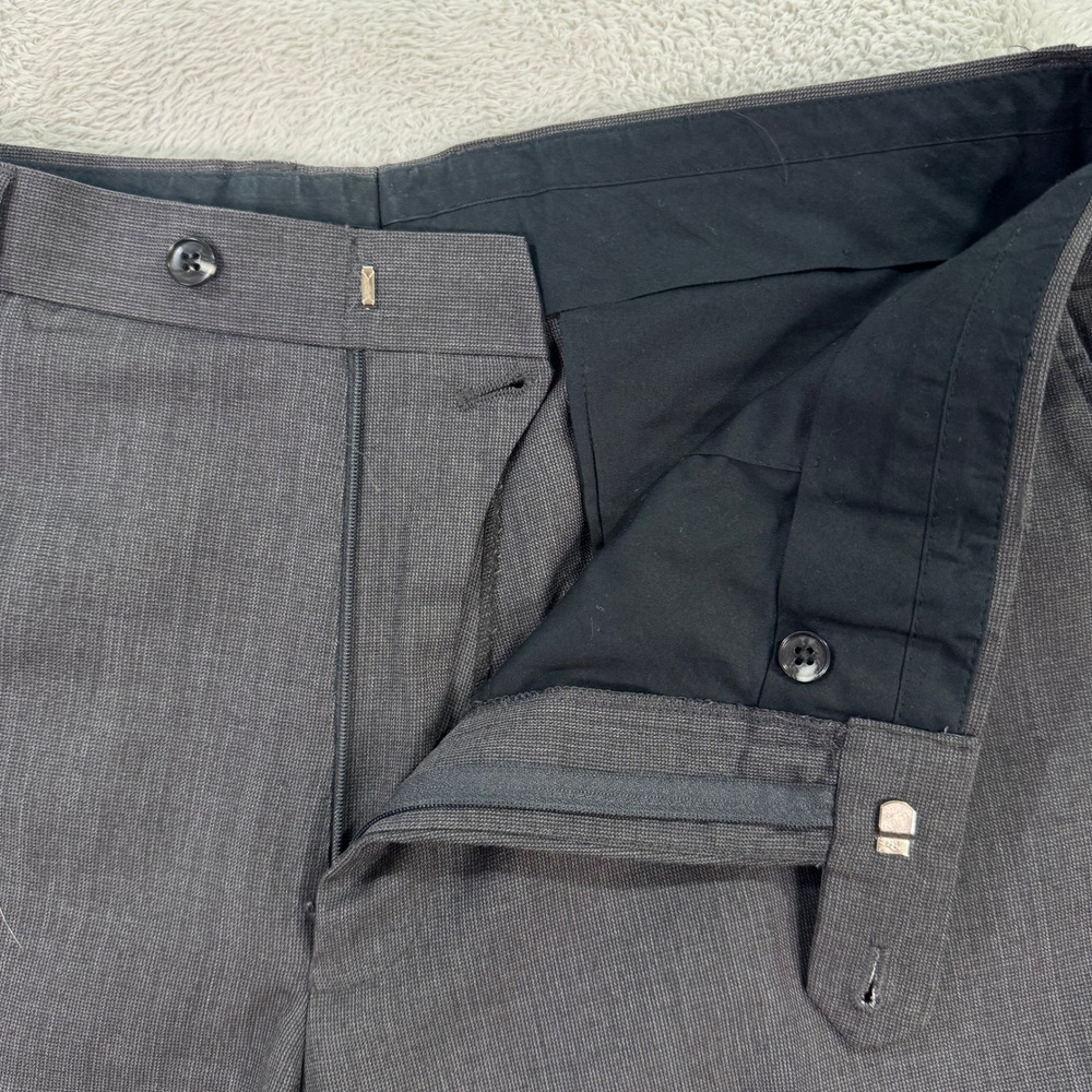 JOS A BANK TRAVELER Mens Wool Suit 46R Dark Gray Tailored Fit Pants 38x28 Casual - Picture 15 of 16
